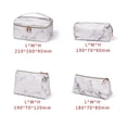 thumbnail image 4 of 4 Pcs Cosmetic Bag Makeup Bag for Travel Portable Makeup Bag with Modern Marble Waterproof Pu Leather White, 4 of 4