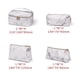 thumbnail image 4 of 4 Pcs Cosmetic Bag Makeup Bag for Travel Portable Makeup Bag with Modern Marble Waterproof Pu Leather White, 4 of 4