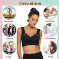 thumbnail image 5 of Women's Seamless Mesh Support Bra Lace Comfortable No Underwire Padded Push Up Soft Back Smoothing Bra, 5 of 6
