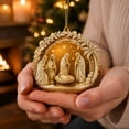 thumbnail image 5 of Christmas Nativity Scene Acrylic Flat Ornament 3.1 in Religious Holy Family Hanging Tree Decor Design C, 5 of 6