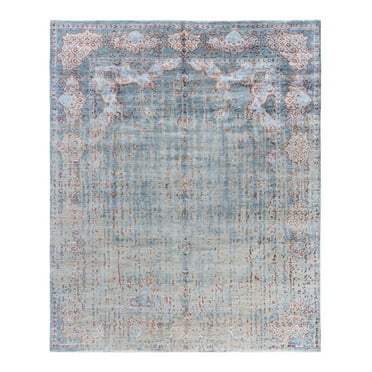 Ikat One-of-a-Kind Hand-Knotted Area Rug - Gray, 8' 1" x 9' 9"