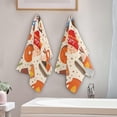thumbnail image 3 of Dreamtimes Pumpkin Latte Spice Hand Towels 2 PCS, Ultra Soft and Highly Absorbent, Autumn Themed Decorative Fingertip Towel for Home, Bathroom, Kitchen, 28.3"x14.4", 3 of 5