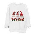 thumbnail image 2 of Lopecy-Sta Women's Christmas Gnome Print Crewneck Sweatshirt, Casual Long Sleeve Pullover Top for Holiday Party Daily Wear White XL, 2 of 6