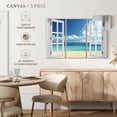 thumbnail image 5 of Elephant Stock Window To Remote Beach Wall Art - Horizontal Multi Panel Canvas - Living Room Wall Decor - Beach Multi Panel - Blue And White Decor - 50" x 32", 5 of 8