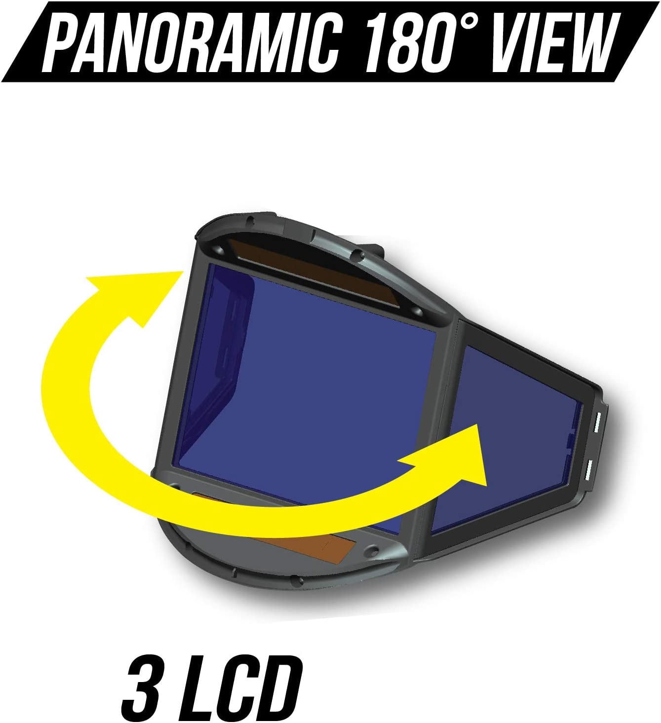 TGR Panoramic 180 View Solar Powered Auto Darkening Welding Helmet - True Color (Carbon Fiber)