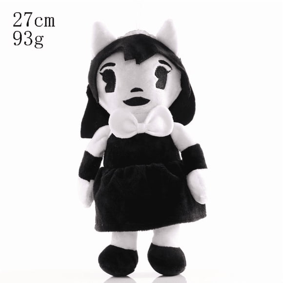 Peluche Alice Angel de 10,6 Pouces Bendy and the Ink Machine, Poupée en Peluche Douce Personnage de Jeu Noir et Blanc, Peluche Alice Angel Mignonne pour Fans et Collectionneurs
