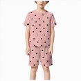 thumbnail image 5 of TOWED22 Infant Summer Clothes 2 Piece Sets Print Shirt Tee + Elastic Waist Shorts Casual Outfits Toddler Girl Clothing(Pink,3-4 Y), 5 of 6