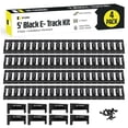thumbnail image 1 of "DC Cargo - 5' Long E Track Tie Down Rail (4 Pack) Powder Coated Steel Universal ETrack Tiedown System Kit - Easy Safe Secure Bolt on Socket System for Cargo on Pickups, Trucks, Trailer Tie, Vans", 1 of 8