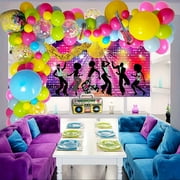 Jkzcp 125pcs Disco Balloon Set Return To 1980s Party Balloon Return To 80s 90s Theme Party Balloon Disco Balloon Electric Guitar Radio Aluminum Film Balloon Disco Balloon Set.