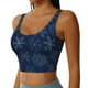 thumbnail image 2 of Balery Snowflake Dark Blue Sujetadores deportivos con espalda cruzada para mujer, acolchados, sin costuras, de alto impacto, ideales para yoga, gimnasio, entrenamiento y fitness.-Large, 2 of 8
