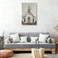 thumbnail image 2 of Vintage White Chapel Canvas Wall Art, Rustic Christian Decor, Textured Country Church Artwork for Living Room, Ready to Hang, 2 of 5