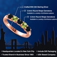 thumbnail image 2 of Gem Stone King 18K Rose Gold Plated Silver Black Onyx and Green Peridot Wedding-Bands Ring for Women | 0.80 Cttw | Round 3.5MM | Gemstone December Birthstone | Size 5, 2 of 6