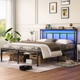 thumbnail image 2 of Jopath Twin Bed Frame with Storage Headboard, Metal Platform Bed Frame with USB-C,Type-C and LED Light for Teen and Adult Black, 2 of 9