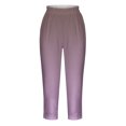 thumbnail image 3 of Tuphregyow Womens High Waist Comfy Pant Elastic Casual Loose Fitting Pants Leisure Quick Dry Capris Workout Knee Length Pants With Pockets Print Pink XXL, 3 of 4