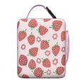 thumbnail image 5 of Strawberry Aesthetic Lunch Bag – Cute Red Sweet Kawaii Fruity Strawberries Strawberry Lover I Love Strawberries Fruit Fresh Summer Berries Flowers Insulated Tote, 5 of 6