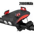 thumbnail image 1 of 4 In 1 Bicycle Phone Holder Led Bike Headlight Usb Charge Treasure With Horn Waterproof, 1 of 3