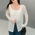 thumbnail image 2 of Women's Lightweight V Neck Button Down Cardigan Sweater For Casual Outfit With Long Sleeves Sun Protection Clothing Women Womens Long Sleeve Tops, 2 of 6