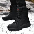 thumbnail image 4 of Botas de nieve de gran tamaño para parejas de invierno al aire libre, botas de nieve de caña alta con forro polar grueso para senderismo y mujeres para hombres, 4 of 6