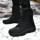 thumbnail image 5 of Botas de nieve de gran tamaño para parejas de invierno al aire libre, botas de nieve de caña alta con forro polar grueso para senderismo y mujeres para hombres, 5 of 6