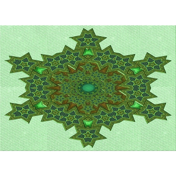 Ahgly Company Machine Washable Indoor Rectangle Transitional Light Green Area Rugs, 5' x 7'