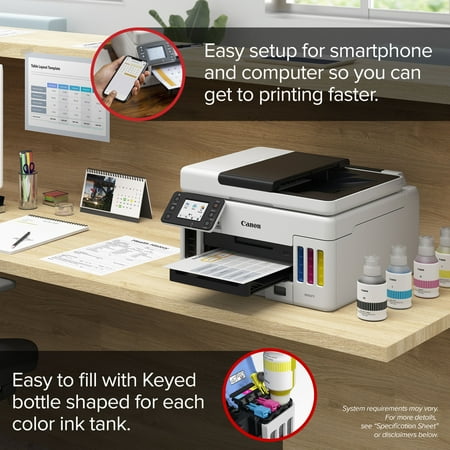 Canon - MAXIFY MegaTank GX6020 Wireless All-In-One Inkjet Printer - White