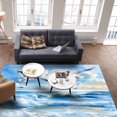 thumbnail image 4 of Area Rugs Indoor Non-Slip Rectangle Rug 5x8 Ft Ocean Seagull Blue Sea Water Waves Sky Oil Painting Rug Rubber Backing Floor Mats Non Shedding Home Decor Carpet for Entryway Living Room, 4 of 8