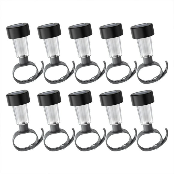 Lampes de Jardin pour Espaces Extérieurs Lumières Solaires de Piscine Lot de 10 pour Piscines hors Terre et Décorations de Jardin DEL Solaires pour Éclairage d'Enceinte de Cour Lumières de Piscine à Charnière en Silicone Durable Extrémité 10 Pcs