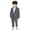 Grey, variant on Wdgfv Boys 3 Piece British Style Suit Set, Double Breasted Cropped Blazer, Straight Leg Dress Pants & Decorative Necklace, Trendy Kids Formal Outfit for Host Catwalk Stage Performance 11-12 Years