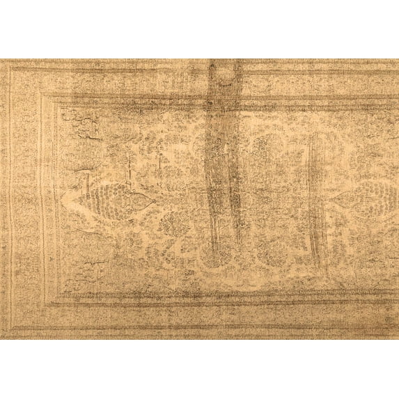 Ahgly Company Indoor Rectangle Abstract Brown Contemporary Area Rugs, 5' x 7'