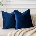 thumbnail image 1 of Chenchen Couch Pillow Covers Set of 2 Decorative Velvet Throw Pillow Covers Cases for Modern Farmhouse Home Decor Soft Cushion Covers Cases with Hidden Zipper for Sofa Bed,Navy Blue,14x14 inch, 1 of 1
