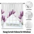 thumbnail image 3 of Spring Floral Swag Curtain Valance for Windows, Pink X-ray Tulip Looming Flower Leaf Modern Window Treatments Short Swag Topper for Kitchen Windows Bathroom Bedroom, 36"x36", 3 of 8