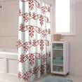 thumbnail image 4 of Christmas Shower Curtain Snowflake Red Shower Curtains for Bathroom Decor Snowy Winter White for Christmas Decoration Bath Curtains Sets with Hooks Waterproof 72" W x 84" L, 4 of 6