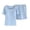 Blue-pajamas, variant on FNFYFH Cute Pjs Set for Women Ribbed Knit Cotton Sleepwear Short Sleeve Lounge Pajamas Set with Built in Bra