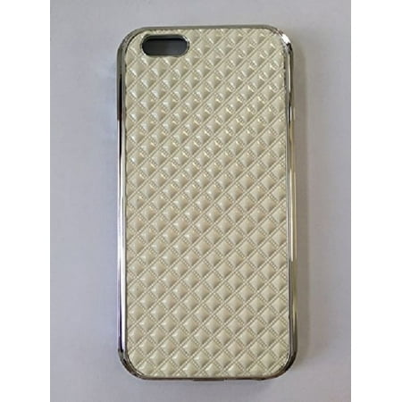 GSA Quilted Texture Candy Case For iPhone 6 and 6s - Cream/Silver