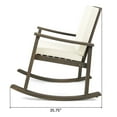 thumbnail image 6 of Christopher Knight Home Outdoor Rocking Chair, Acacia Wood Frame with Cushions, Cross-Back Design, Cream+Gray, 6 of 8