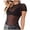 Black, variant on SXCXLSA Women's Sheer Mesh T-Shirt Summer Short Sleeve See-Through Slim Fit Top Solid Color Basic Layering Tee Trendy Ladies Party Clubwear Blouse Stylish Chic Perspective Shirt