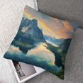 thumbnail image 7 of nygtbtfer  Landscape Throw Pillow Cushion Cover Pack of 2, Reinebringen at Lofoten Islands in Norway Summer Sunrise Rocky Coastline, Zippered Double-Side Digital Print Decor,  Blue Green Coral White, 7 of 7