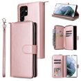 thumbnail image 1 of Feishell for Samsung Galaxy S22 Ultra (6.8 inch) Wallet Case for Women Men,Premium PU Leather Magnetic Clasp Zipper 9 Card Slots Folio Flip Holder Shockproof Phone Case with Wrist Strap,Rosegold, 1 of 8