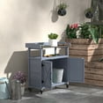 thumbnail image 2 of Outsunny Banc de Rempotage Extérieur avec Rangement, Roues, Gris, 2 of 10