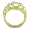 thumbnail image 3 of Two-Tone IP Gold (Ion Plating) Stainless Steel Ring with Top Grade Crystal in Clear for Women Clear Stone Color Style TK1559 Size 8, 3 of 4