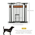 thumbnail image 3 of PawHut Dog Gate with Cat Door, Stair-Fit, Auto Close, Black, 29-31.5", 3 of 10
