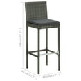 thumbnail image 4 of vidaXL 5 Piece Outdoor Bar Set with Cushions Poly Rattan Grey, 4 of 5