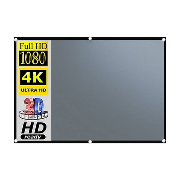Rideau Anti-Lumière 16:9 Projecteur 50 60 72 84 92 100 110 Pouces 3d HD Portable avec Trous Extérieur Intérieur, Sans Plis