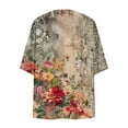 thumbnail image 5 of Aboser Boho Floral Print Cardigans for Women Plus Size Open Front Kimonos Casual 3/4 Sleeve Kimono Cardigan Loose Fit Beach Cover Ups, 5 of 5