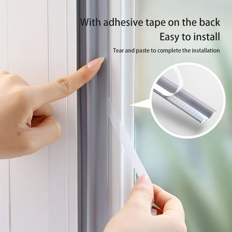 Suyin Window Weather Stripping Door Seal Strip for Bottom and Side of Door,Self  Adhesive PU Foam Weather Strip for Window and Door Insulation Soundproofing  