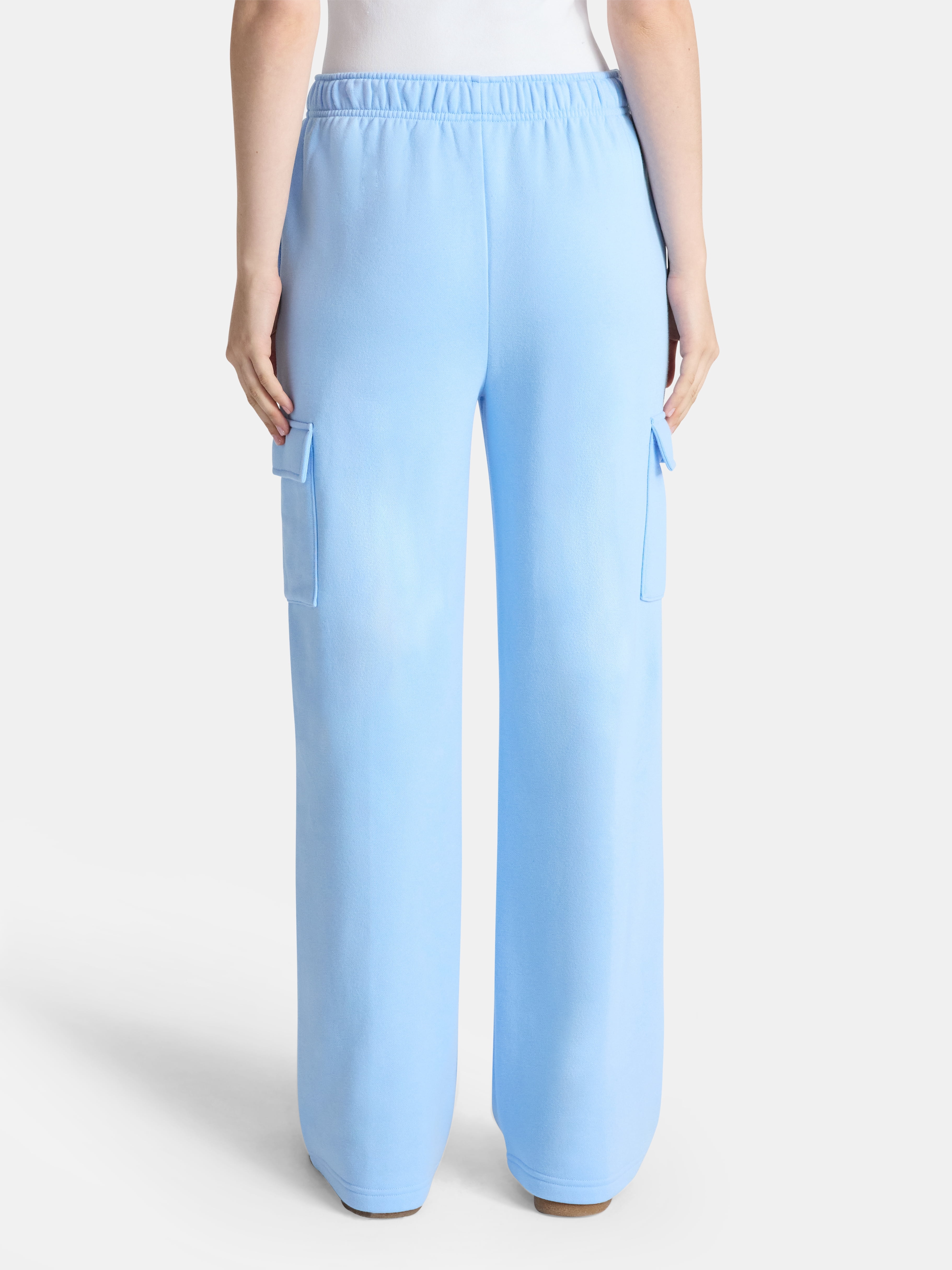 No Boundaries Fleece Cargo Wide-Leg Pants, 30'' Inseam, Women's XXS-XXL