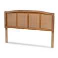 thumbnail image 3 of Baxton Studio Marieke Mid-Century Modern Ash Wanut Finished Wood and Synthetic Rattan Full Size Headboard, 3 of 6
