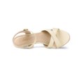 thumbnail image 4 of BLISSFUL STEP Sandales pour Femmes à Petit Talon, Bout Ouvert, Brides Croisées, Bride de Cheville Ajustable, Beige 9.5, 4 of 8