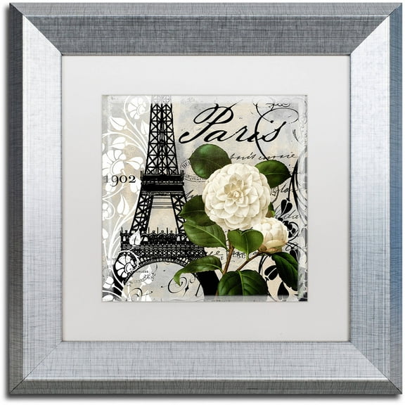 Trademark Fine Art "Paris Blanc I" Canvas Art by Color Bakery White Matte, Silver Frame