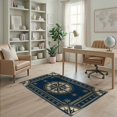 thumbnail image 2 of ODIKA Antique Compass Rose Maritime Star Points Aged Rope Frame Design for Playroom, Bedroom, Reading Nook, Pet Friendly & Kids Safe Play, 2 of 7